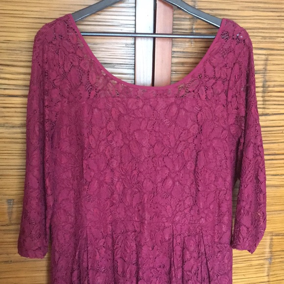 Lane Bryant Maroon Lace Dress Size 20 - Picture 3 of 3